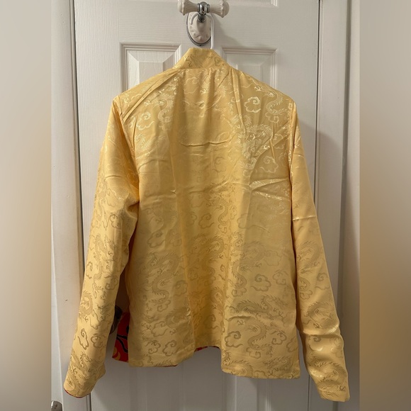 Reversible Traditional Asian Silk Print Jacket Coat - Picture 4 of 4